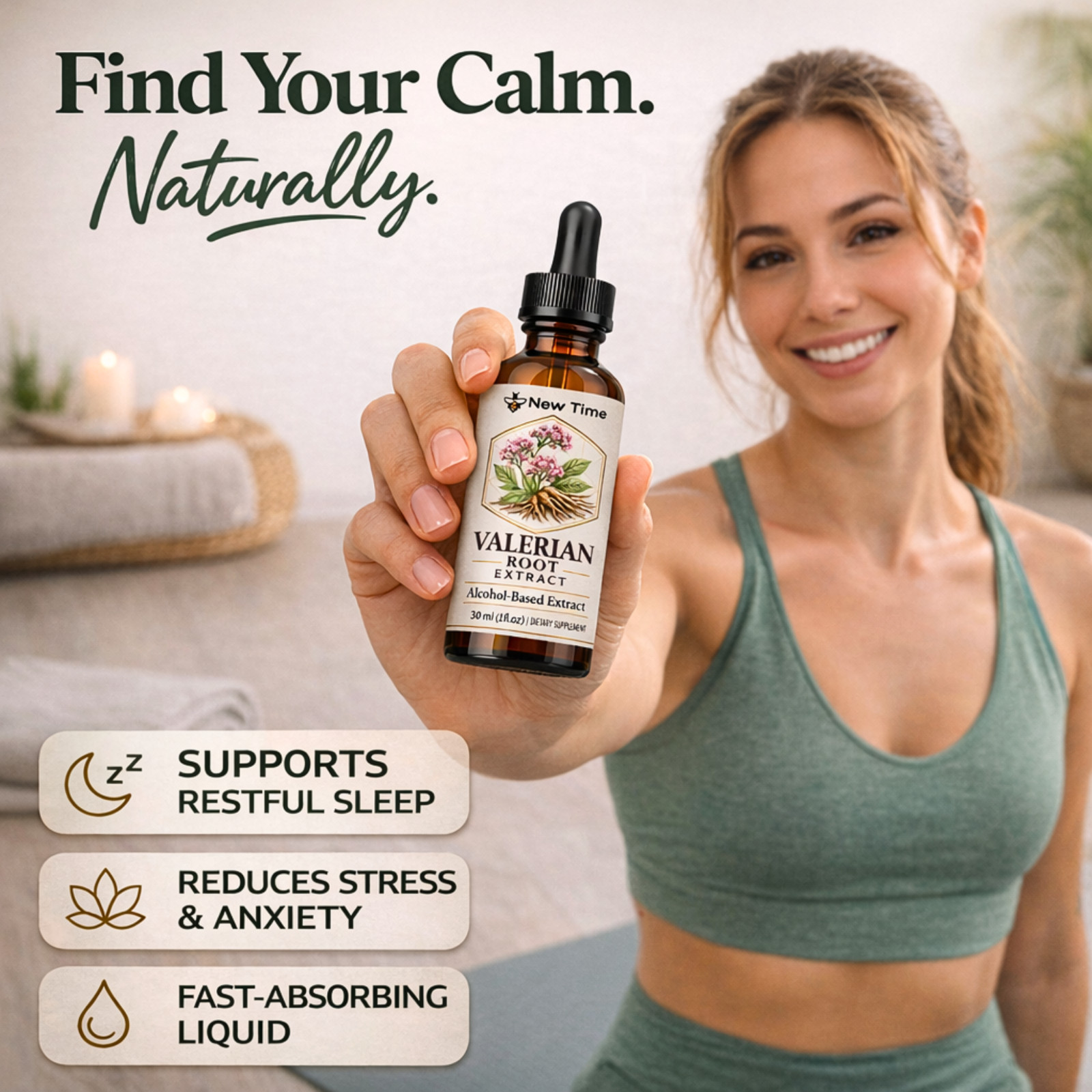 Valerian Root Liquid Extract Sleep Support Herbal Drops 30ml (1 fl oz)