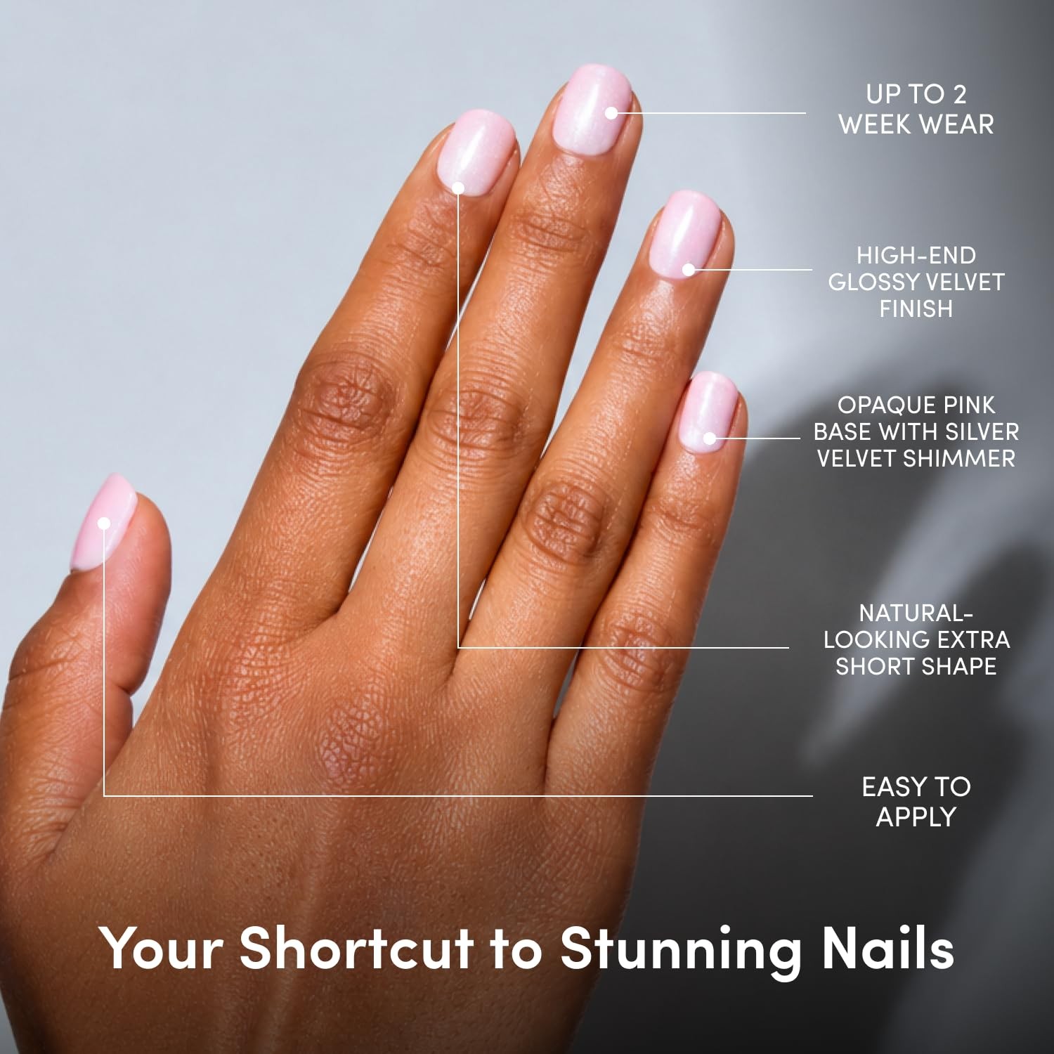 Glamnetic Press On Nails – Extra Short, Velvet 4E – Pink Legacy