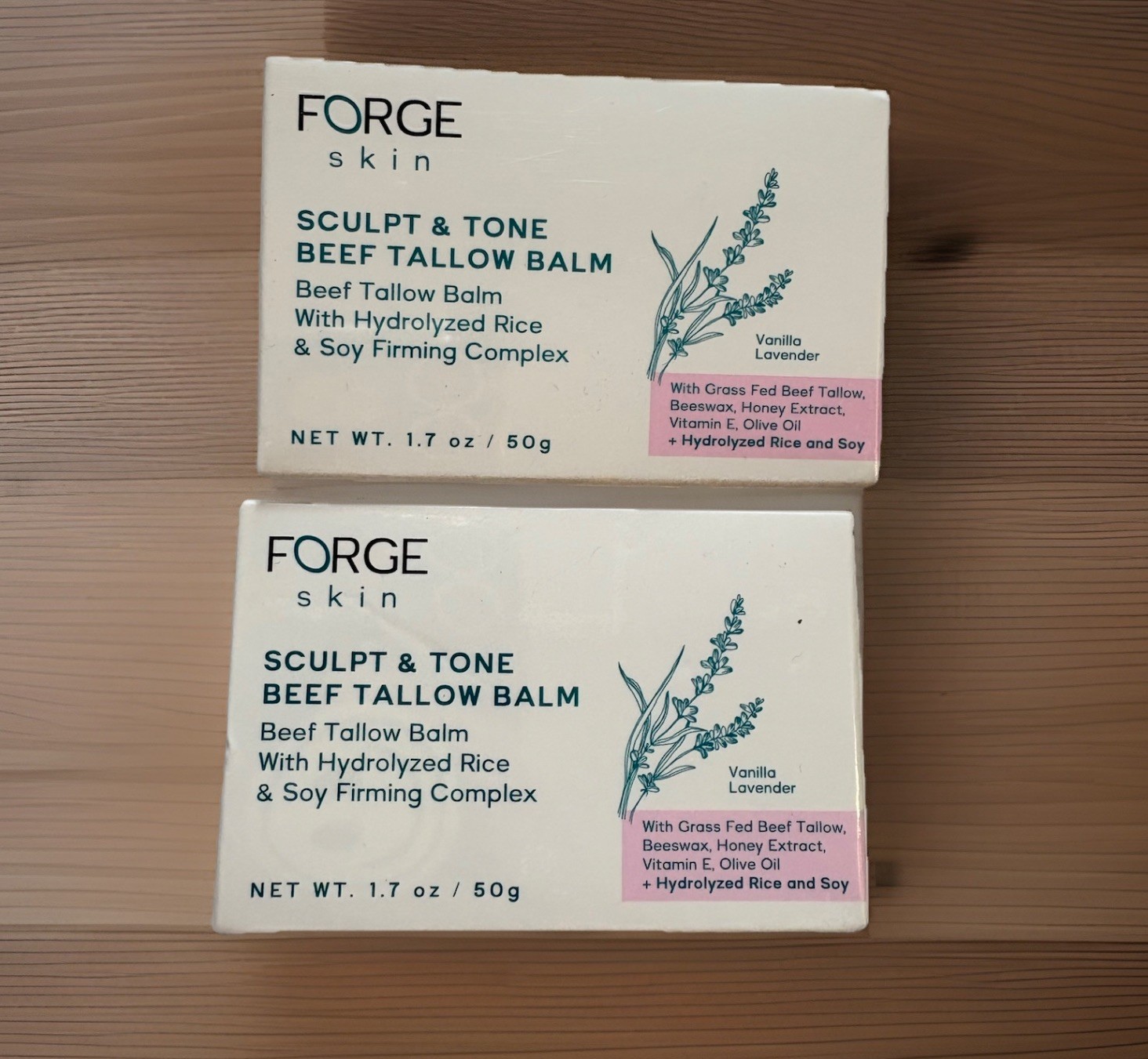 2- Forge Skin Sculpt & Tone Beef Tallow Balm Vanilla Lavender 1.7 oz Sealed