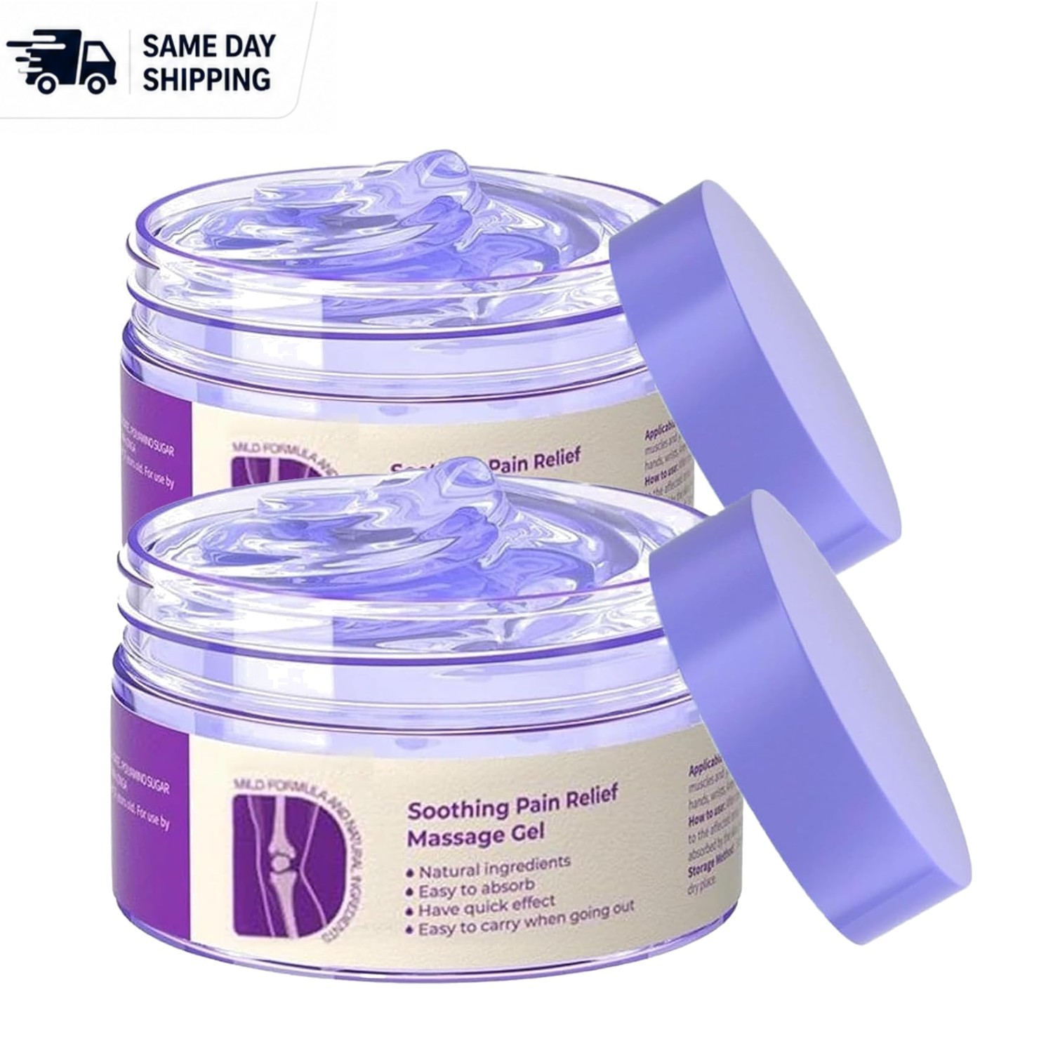 Fast-Acting 2PCS Purple Gel for Joint Relief – Soothes Knees, Neck & Back