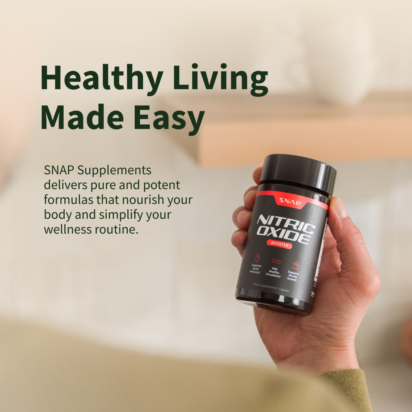 Nitric Oxide & Testosterone Booster for Men, L Arginine, L Citrulline 60 & 90