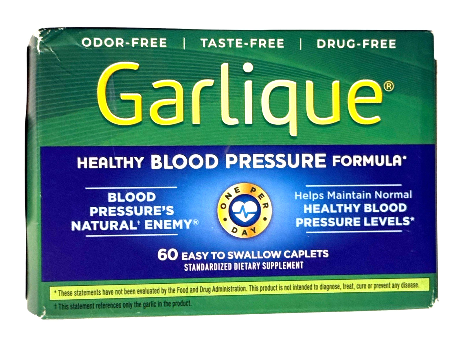 Garlique Healthy Blood Pressure Formula – 60 Easy To Swallow Caplets – Ex: 9/26