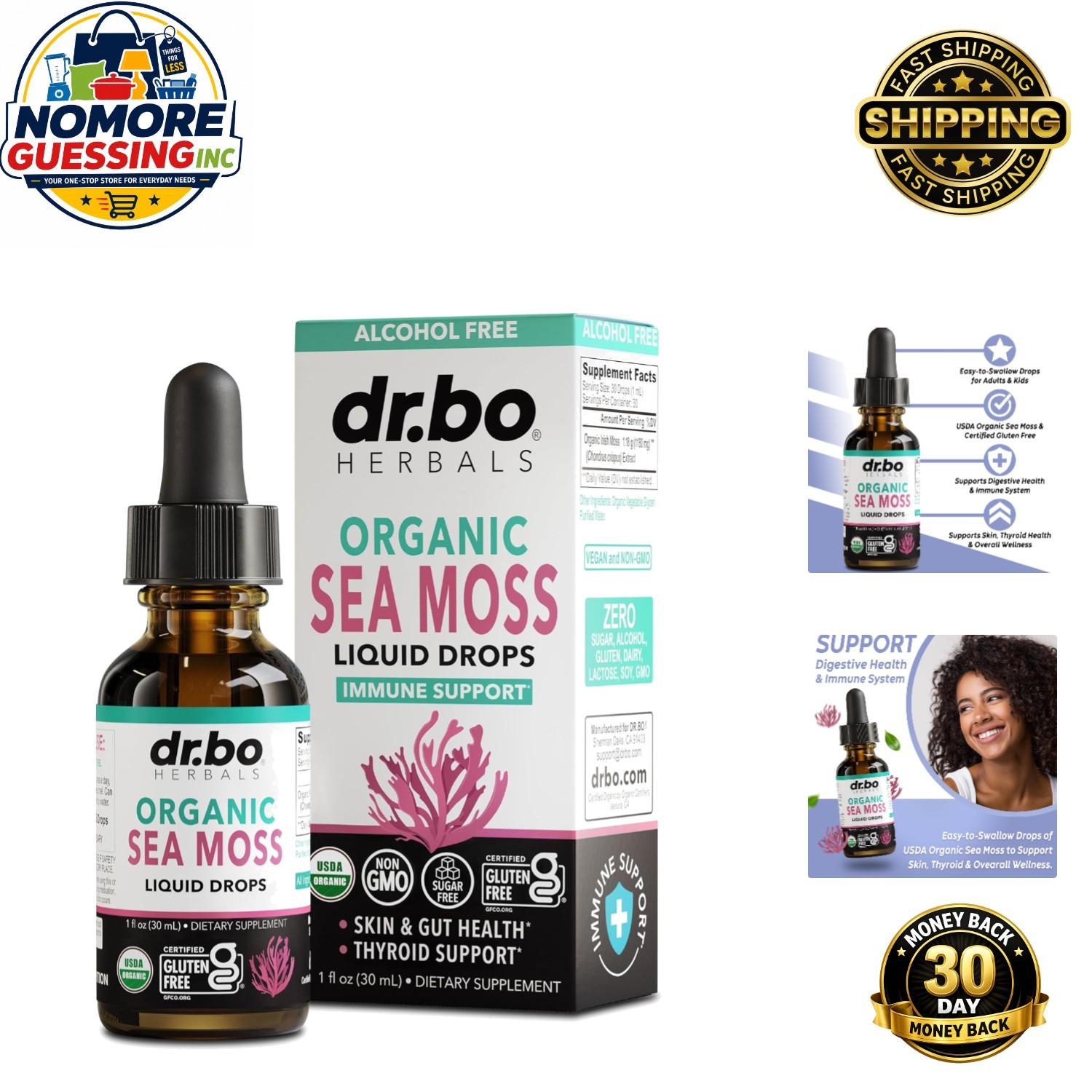 Sugar-Free Irish Sea Moss Liquid Drops – Natural Support for Adults & Kids 1 Oz
