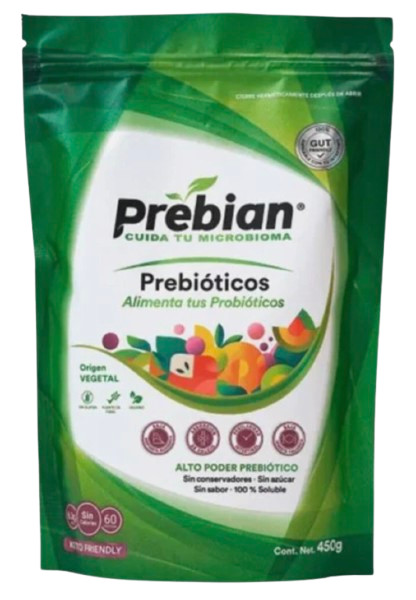 Prebian Probióticos: Keto, Vegan, Gluten and Lactose Free, 450G