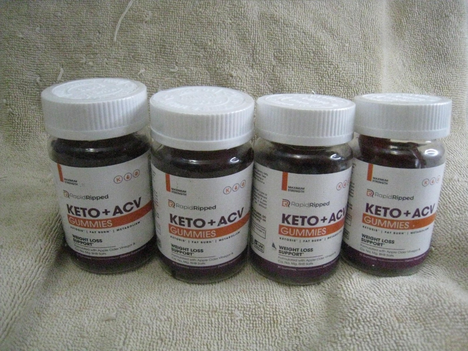 4x Rapid Ripped Keto ACV Gummies RapidRipped 01/2027 (30×4) Fat Burn Ketosis