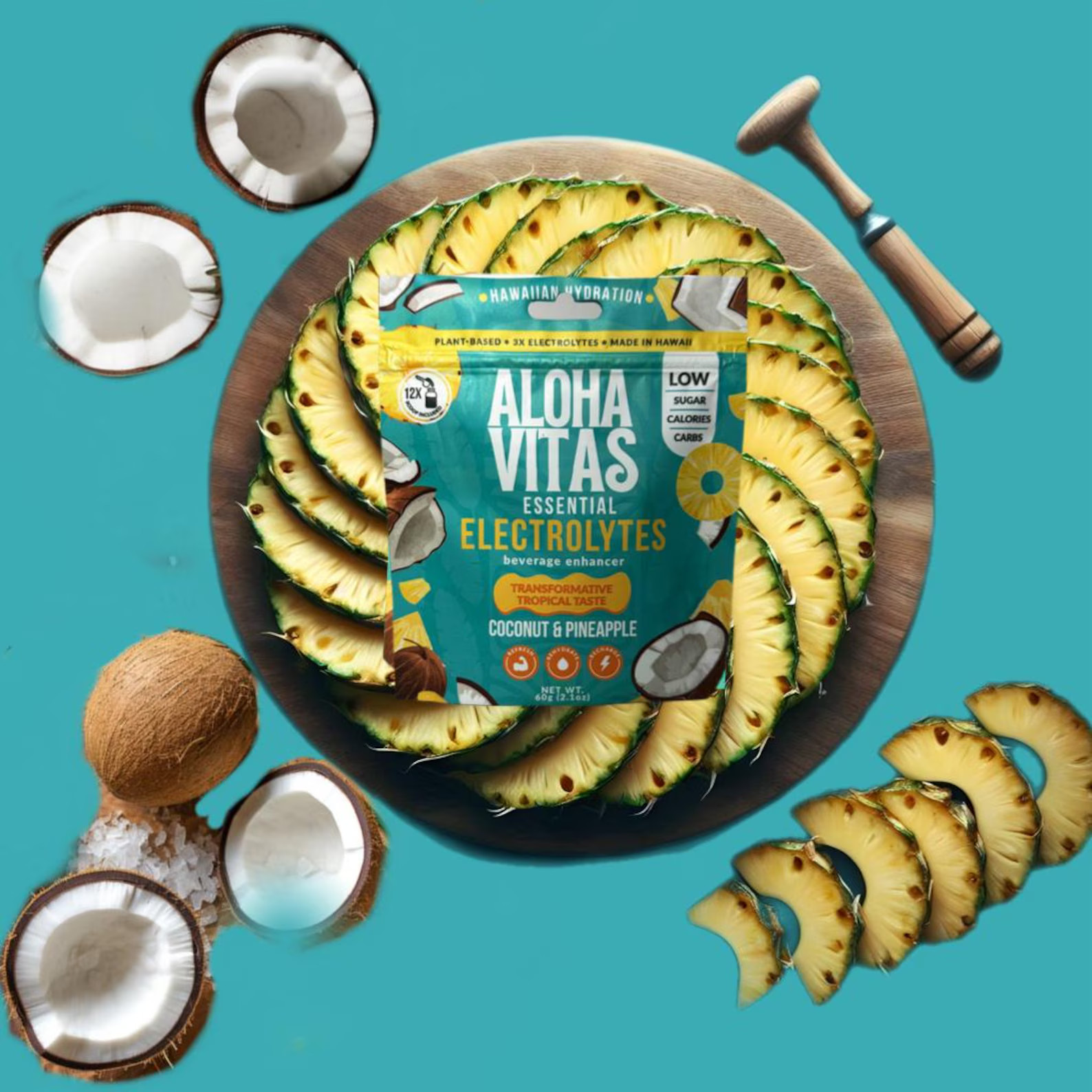 Aloha Vitas- Electrolyte Enhancer – Hawaiian Hydration Powder -Made in Hawaii