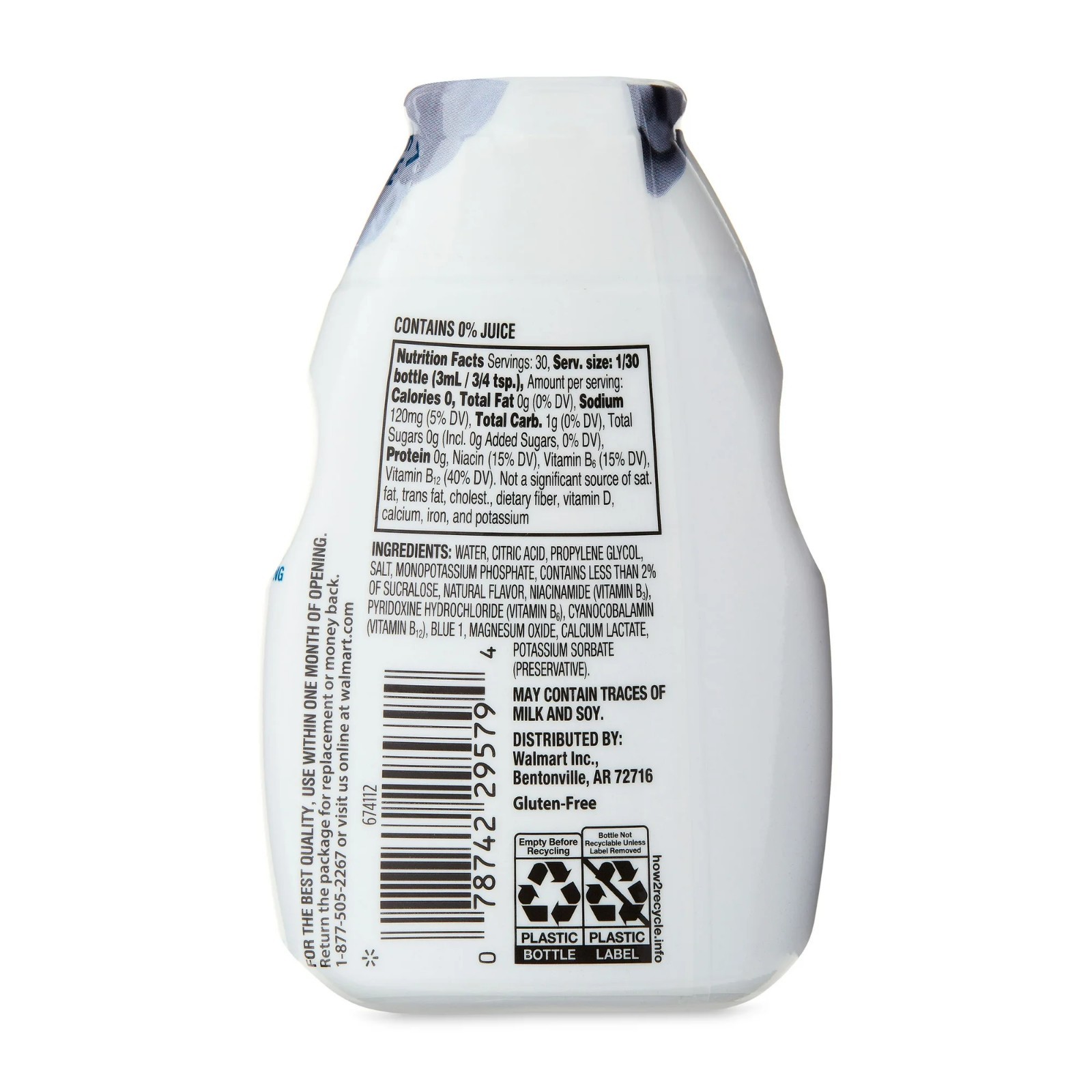 Great Value Blue Raspberry Drink Enhancer, 3.1 fl oz