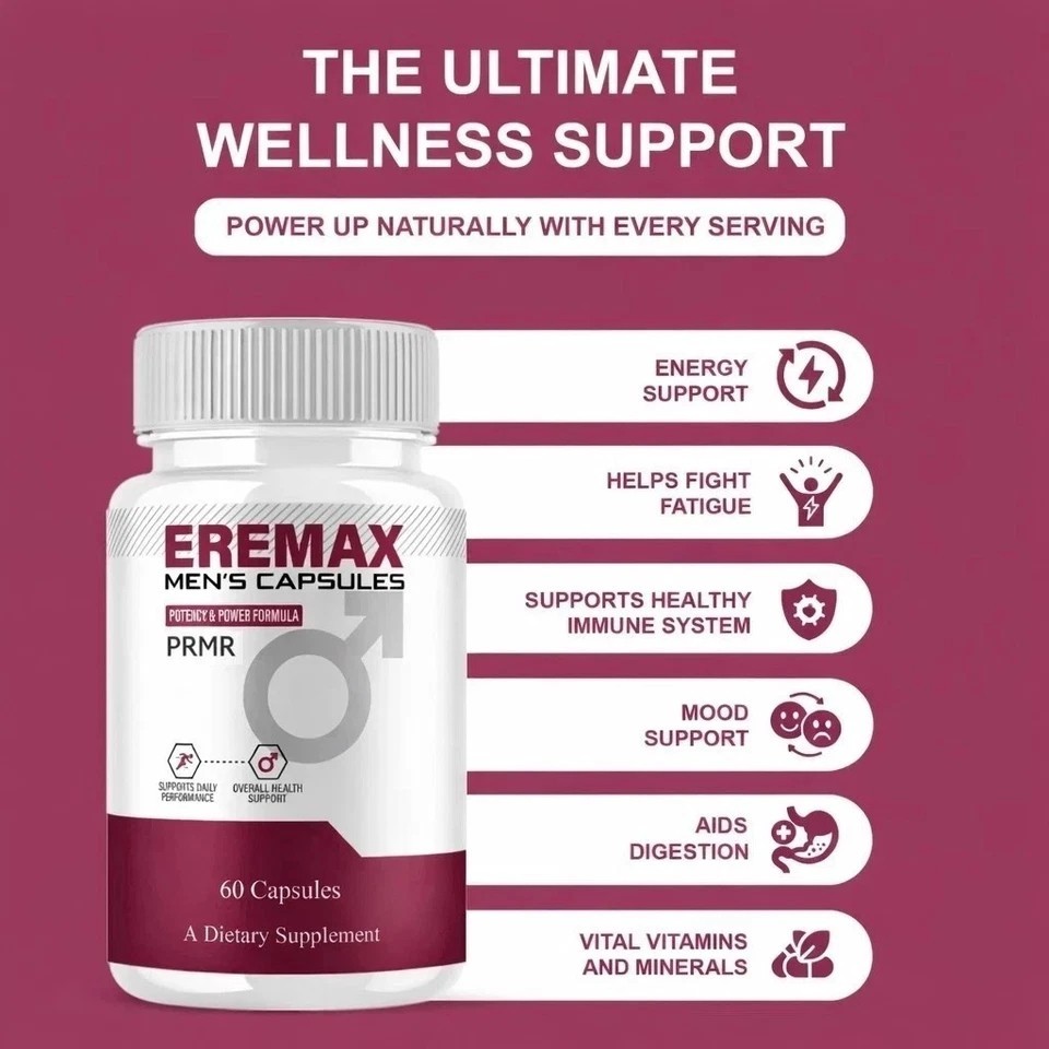 (5 Pack) Eremax Capsules, Eremax Premium Performance Supplement (300 Capsules)