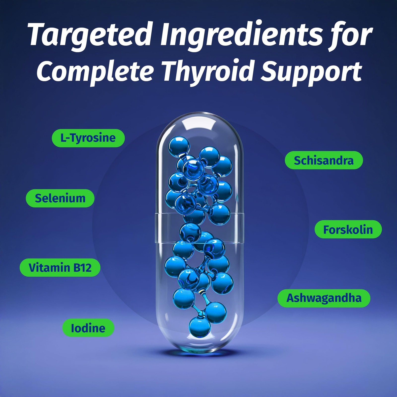 1 Body Thyroid Support Supplement for Women and Men, Selenium with Iodine, Zi…