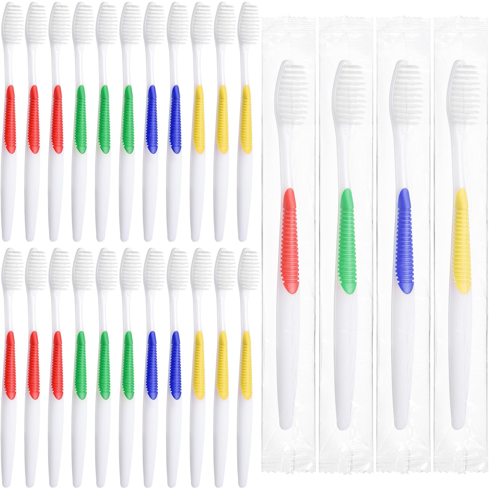 Honeydak 200 Packs Bulk Disposable Toothbrushes – Individually Wrapped
