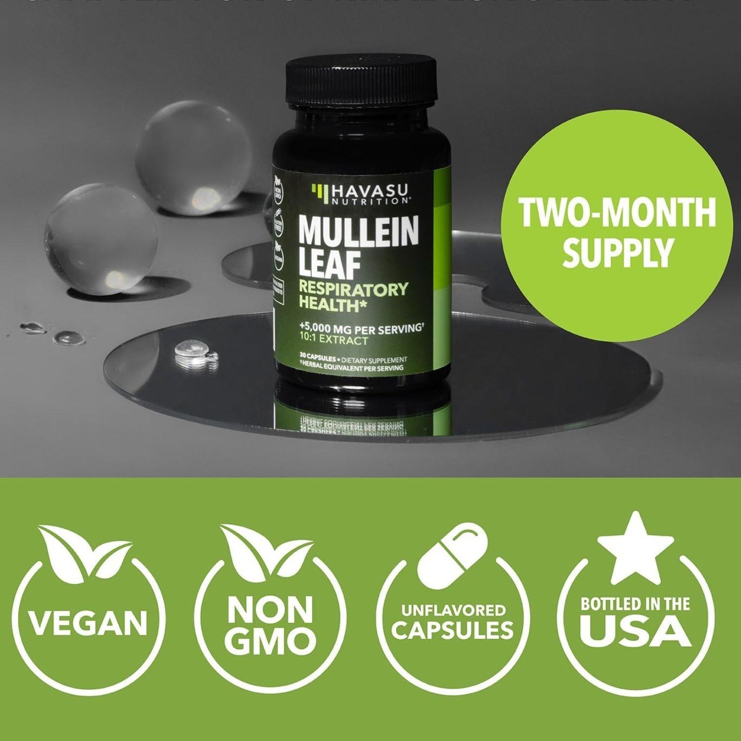 Extracto de Hoja de Gordolobo Mullein Leaf 5000mg 60 Cápsulas 60 Porciones