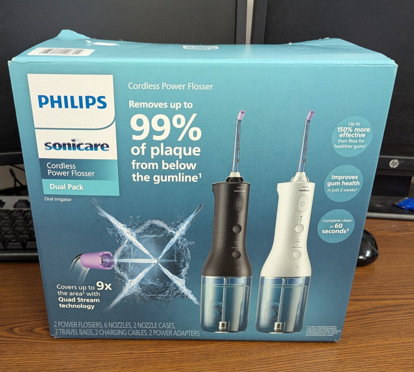 PHILLIPS SONICARE CORDLESS POWER FLOSSER DUAL PACK SET *MUST SEE DESCRIPTION