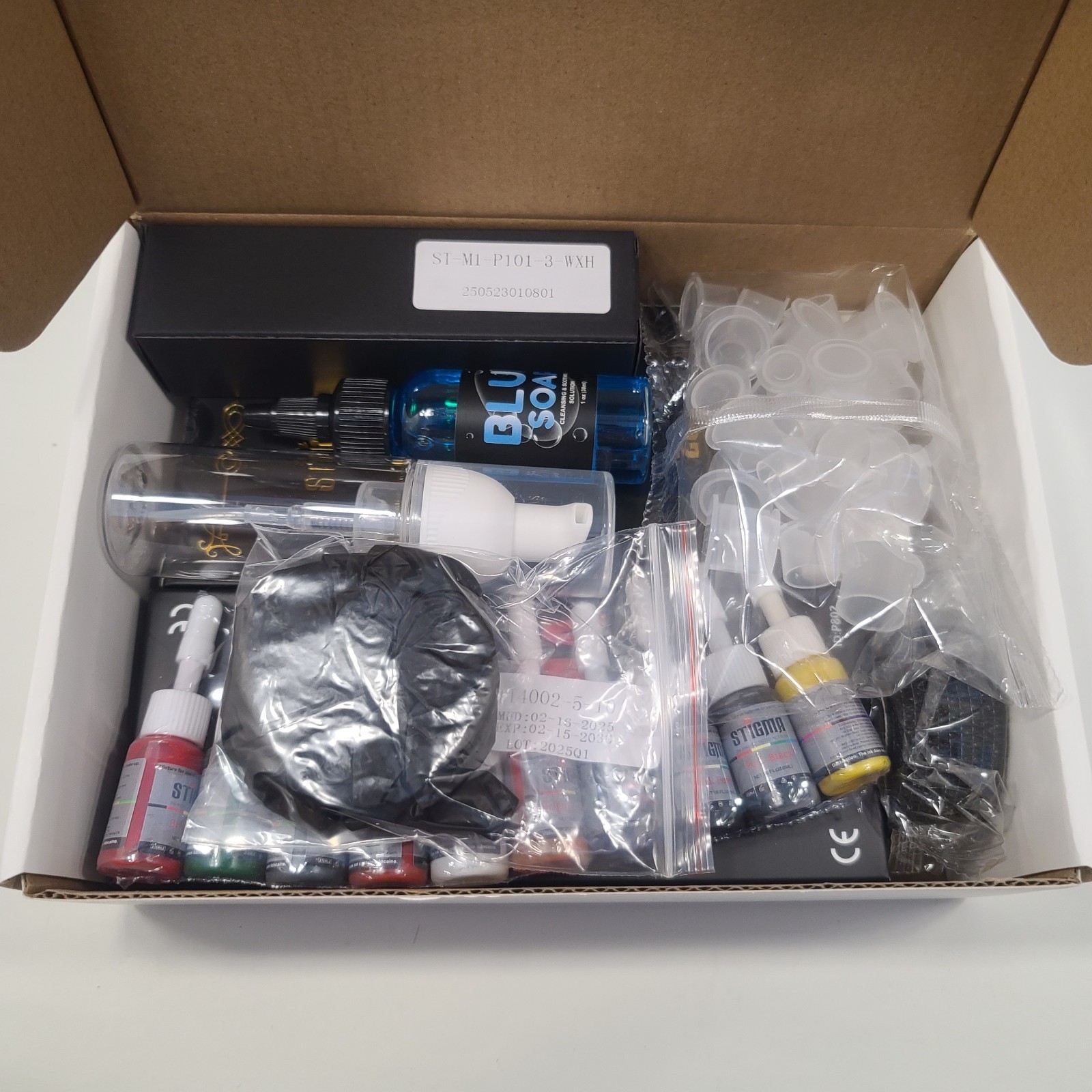 Stigma Rotary Tattoo Machine Kit Wireless Pen Power Supply Inks Cartridges Set