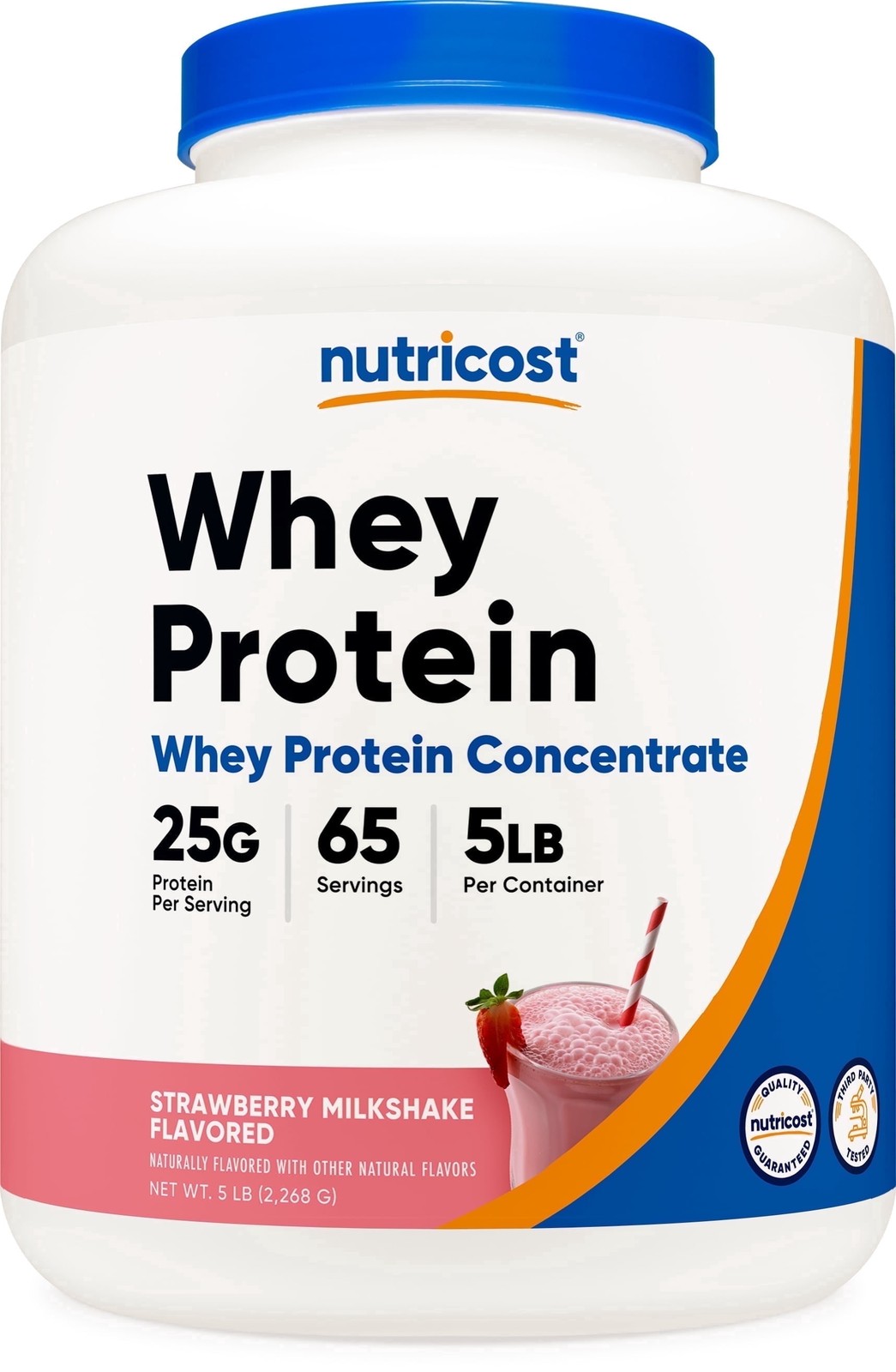 Whey Protein Concentrate Powder (Strawberry Milkshake) 5LBS – Protein Supplement