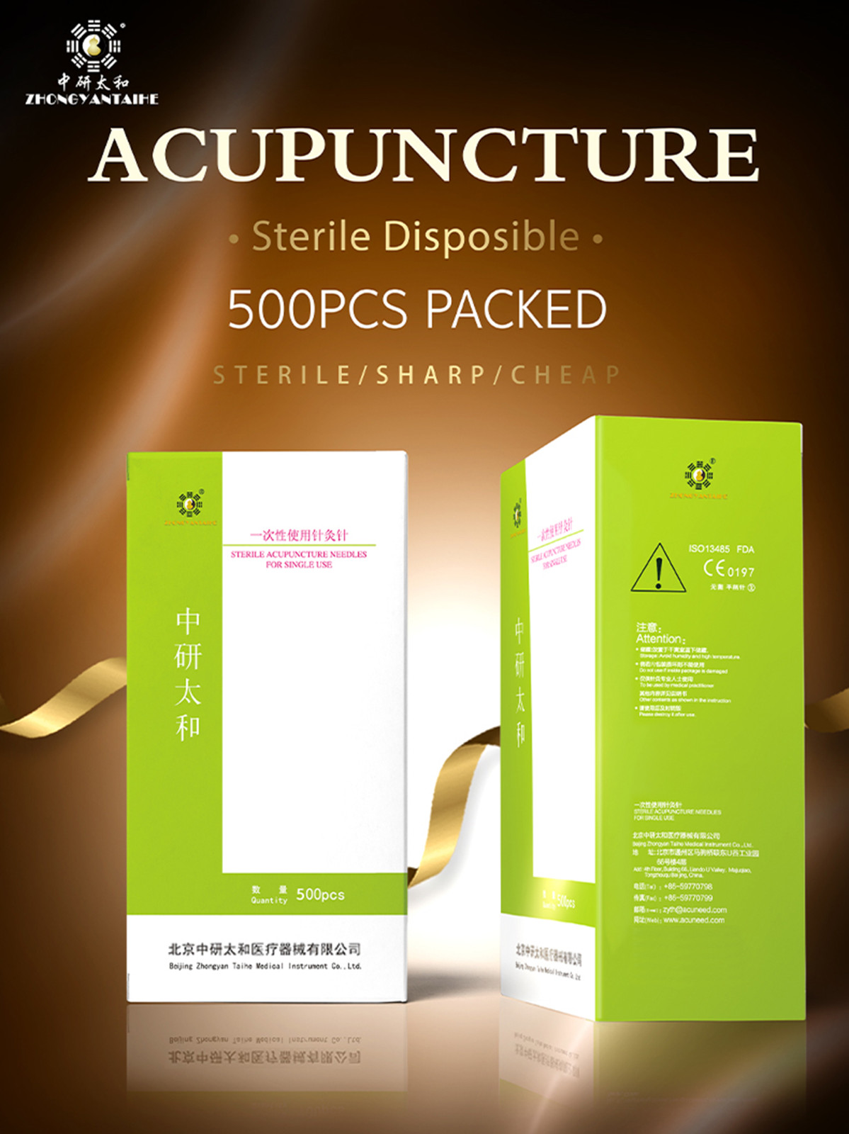 Acupuncture Spring Needles 500 w/Guide Tube zhongyantaihe Massage Cupping Treat！