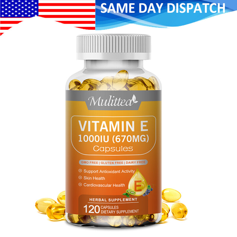 Vitamin E 1000 Iu 670mg Capsules – Supports Skin, Hair, Immune and Eye Health