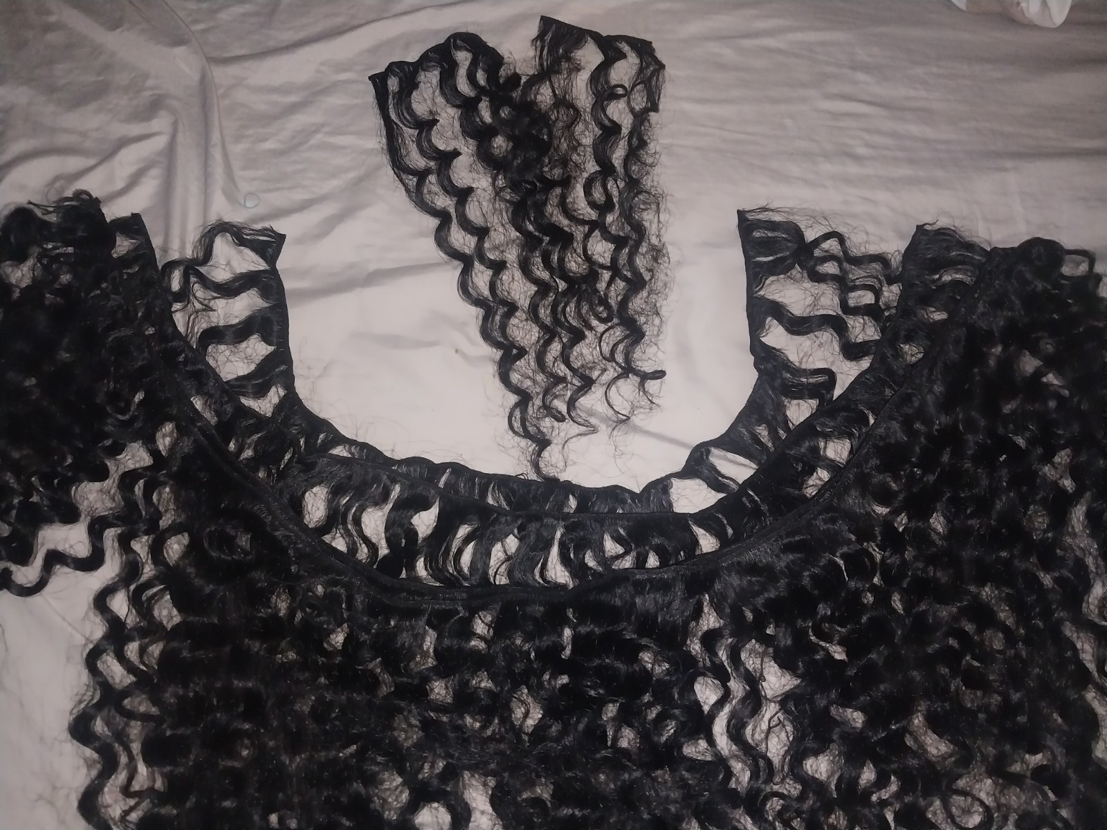 Black Curly Human Hair Weft Extensions Bundle, 1-10 in Length, Women