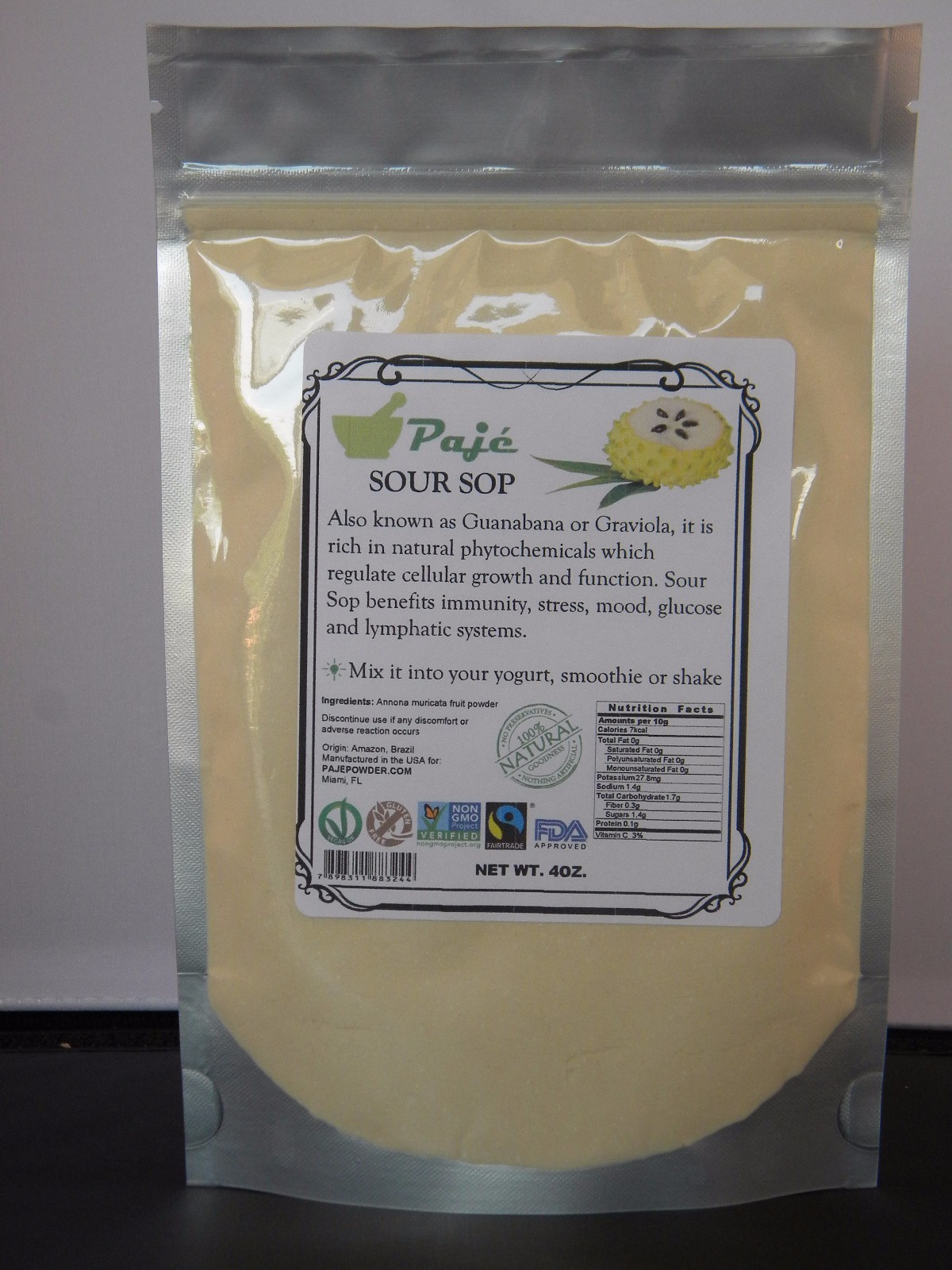 SOURSOP FRUIT powder 4oz 8oz 16oz 32oz 4lb 5lb 10lb Guanabana Graviola – Paje