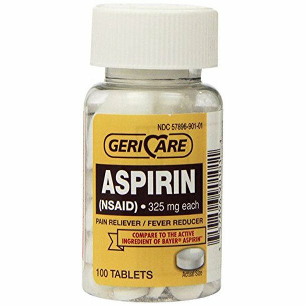 Gericare Aspirin 325mg UNCOATED Tablets 100ct FREE USA SHIPPING