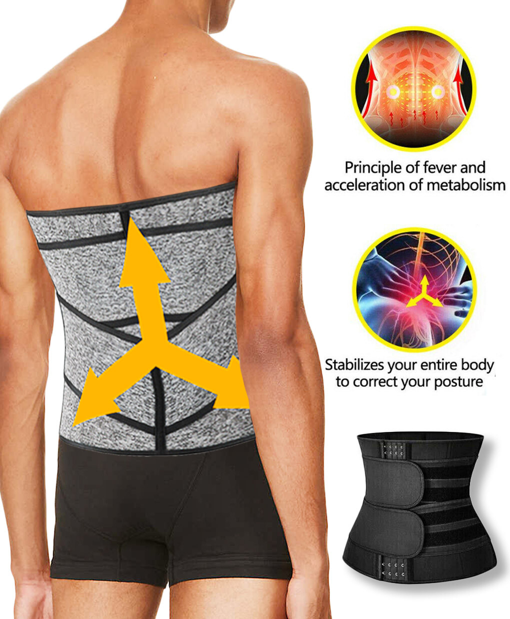 Waist Trimmer Belt – Neoprene Waste Trainer Hot Sweat Band for Workout Belt USA
