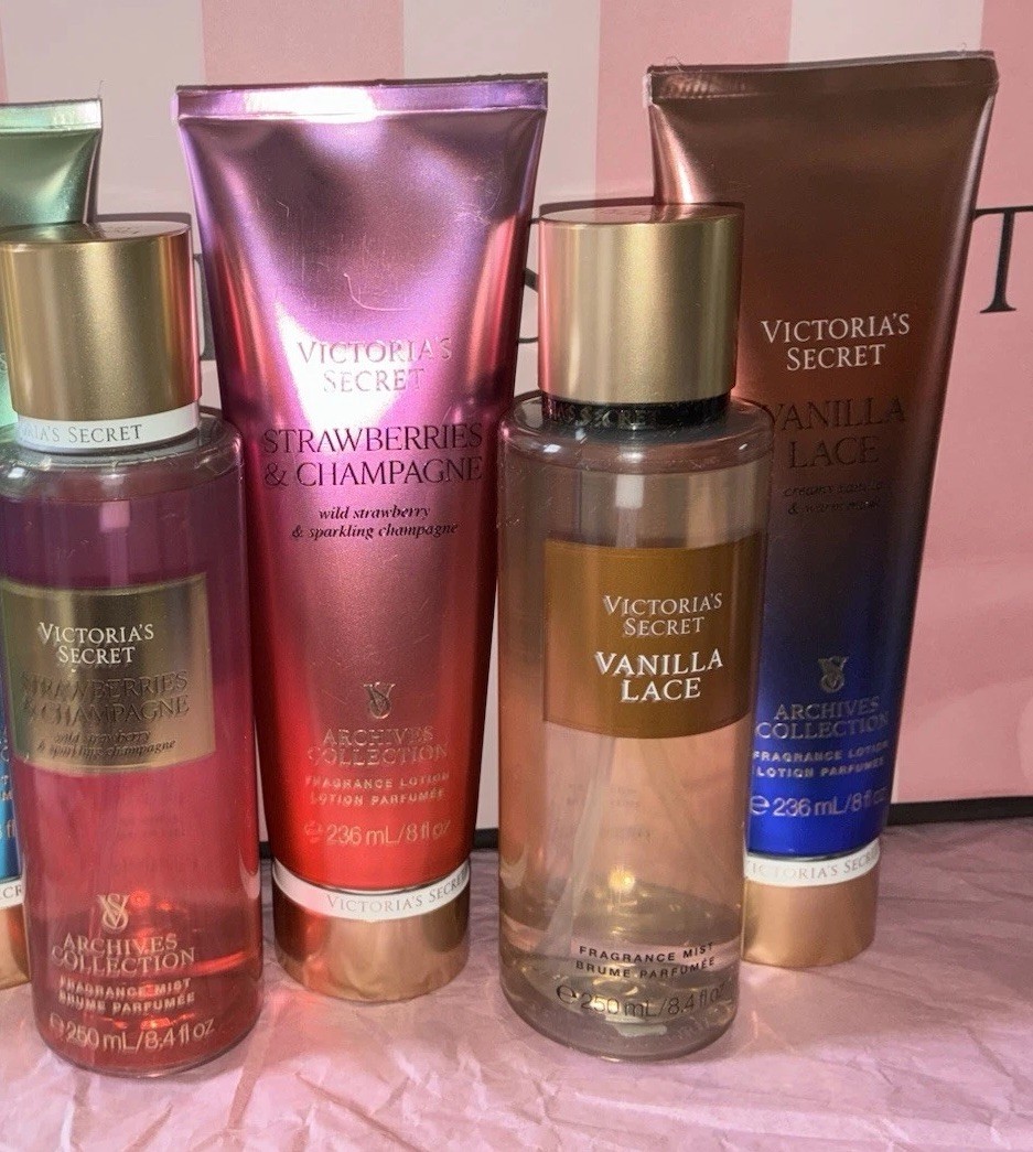 Victorias Secret From The Archives ,Strawberry Champagne And Vanilla lace set