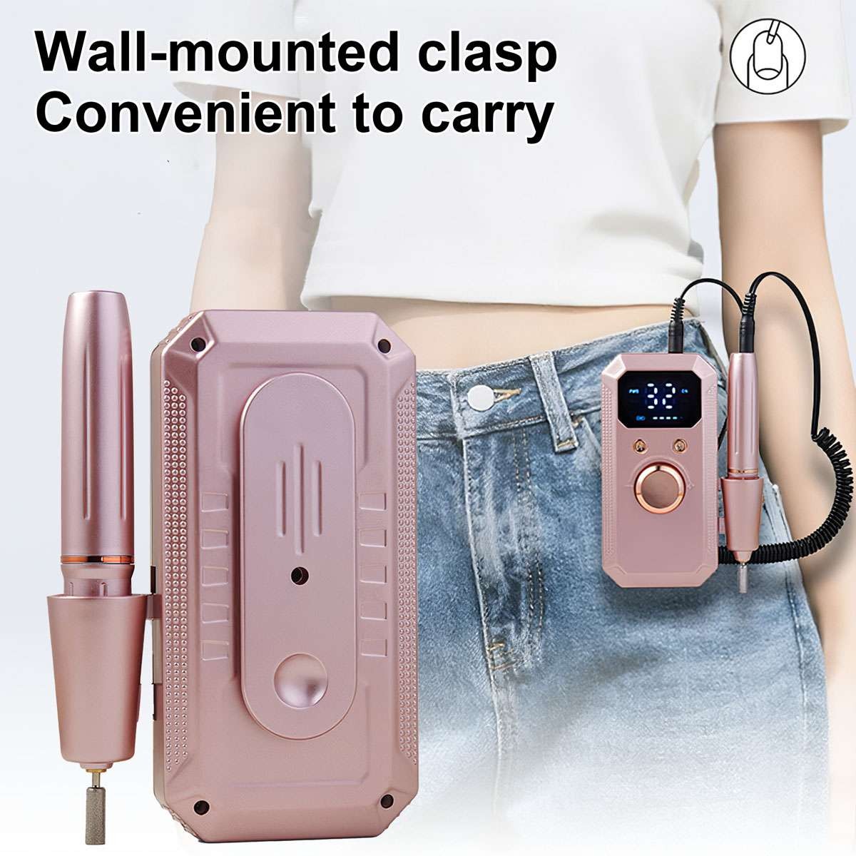 Rechargeable Electric Nail Drill Machine Portable Manicure Pedicure Kit 45000RPM