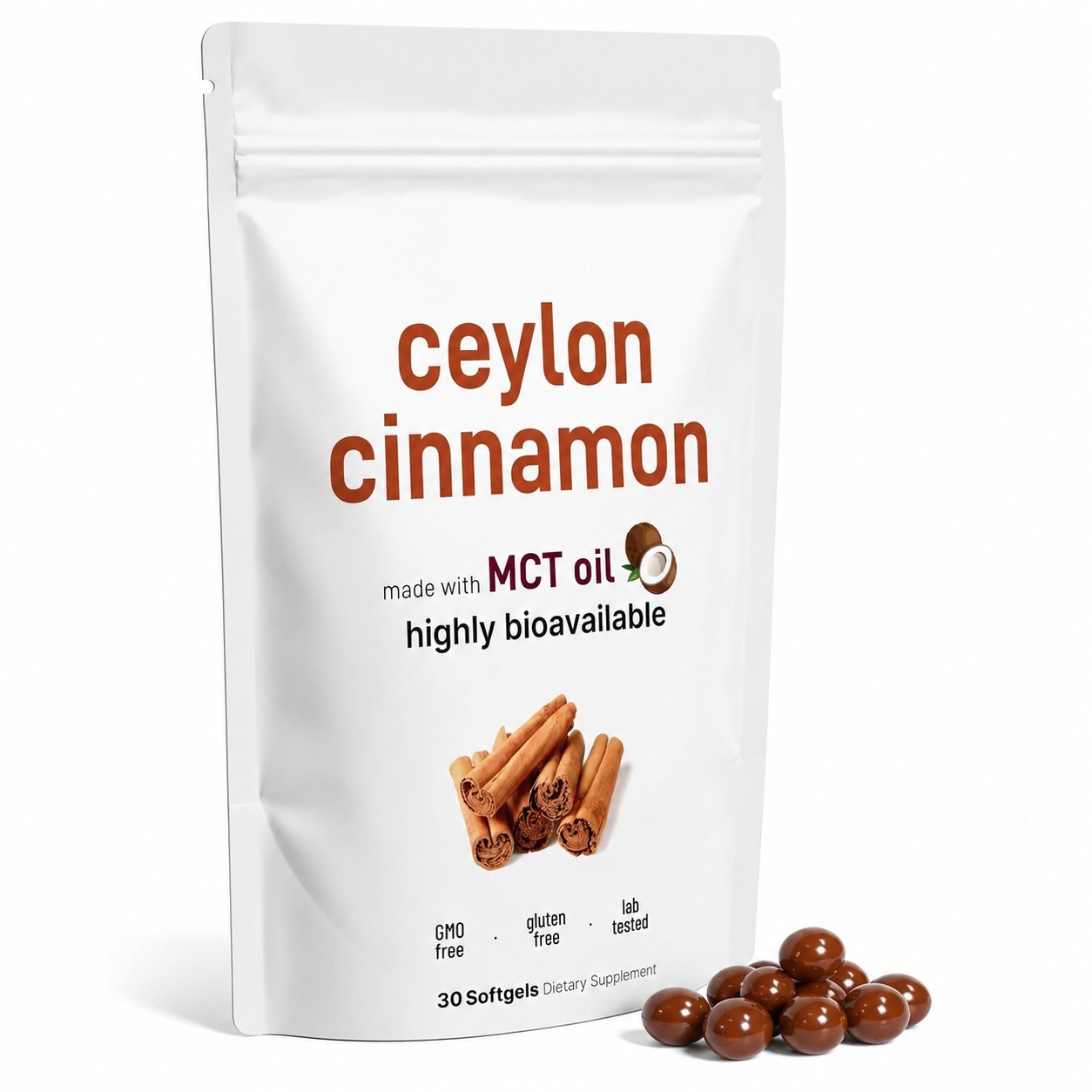 Ceylon Cinnamon 7,200Mg Equivalent | 30 Softgels with MCT Oil | Highly Bioavail
