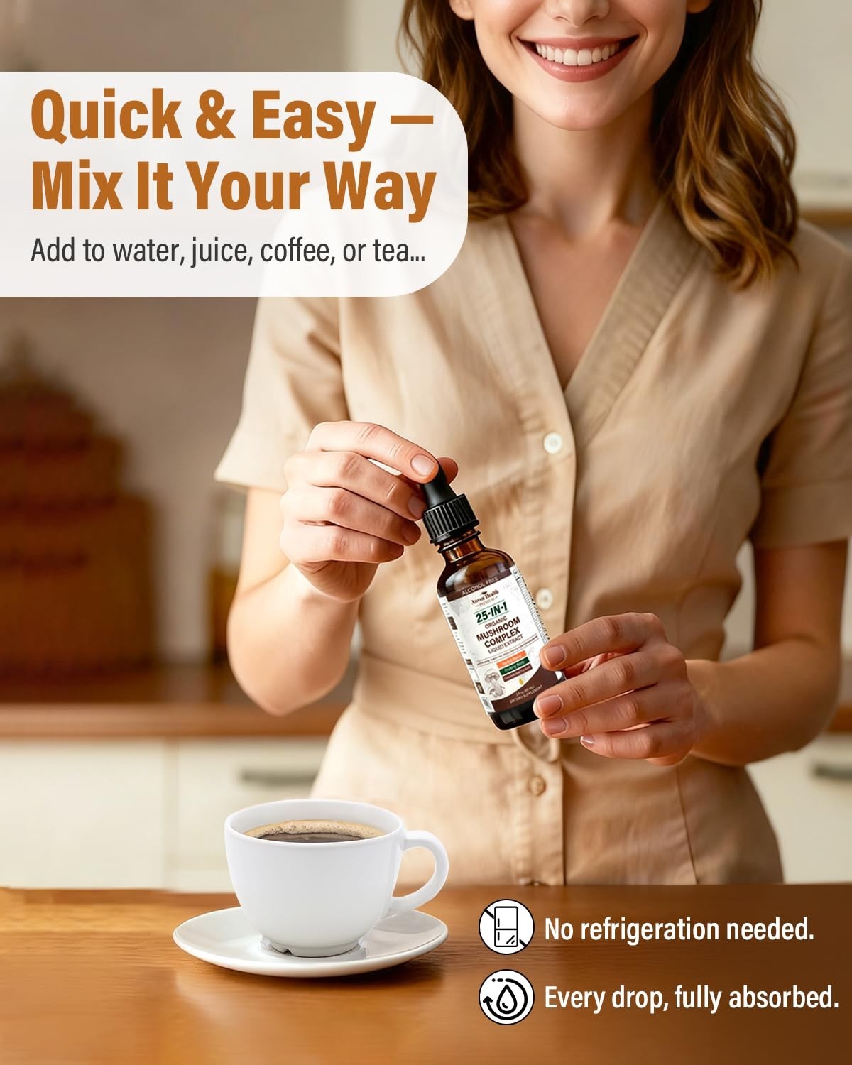 25-in-1 Mushroom Complex Drops 2oz | Immunity, Energy, Cognition Boost, Non-GMO