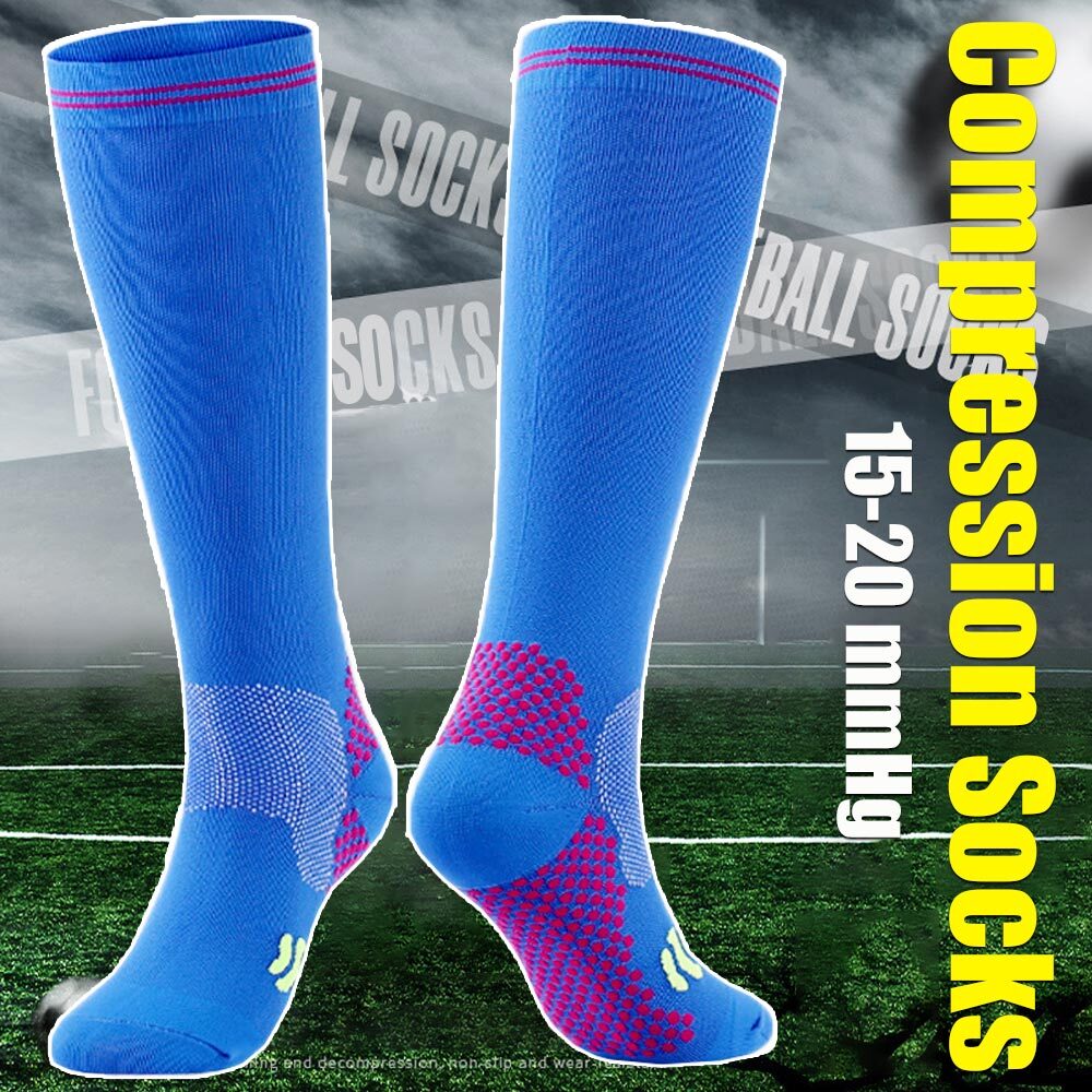 3Pair Athletic Knee High Compression Soccer Football Sport Socks for Youth Adult