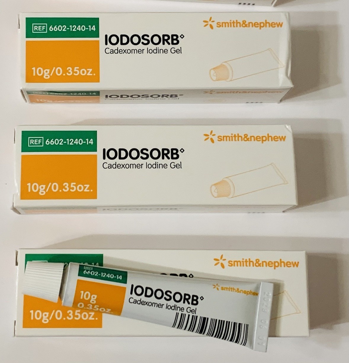 3-Tubes Smith & Nephew Iodosorb Cadexomer Iodine Gel Dressing 0.35oz EXP2028/06