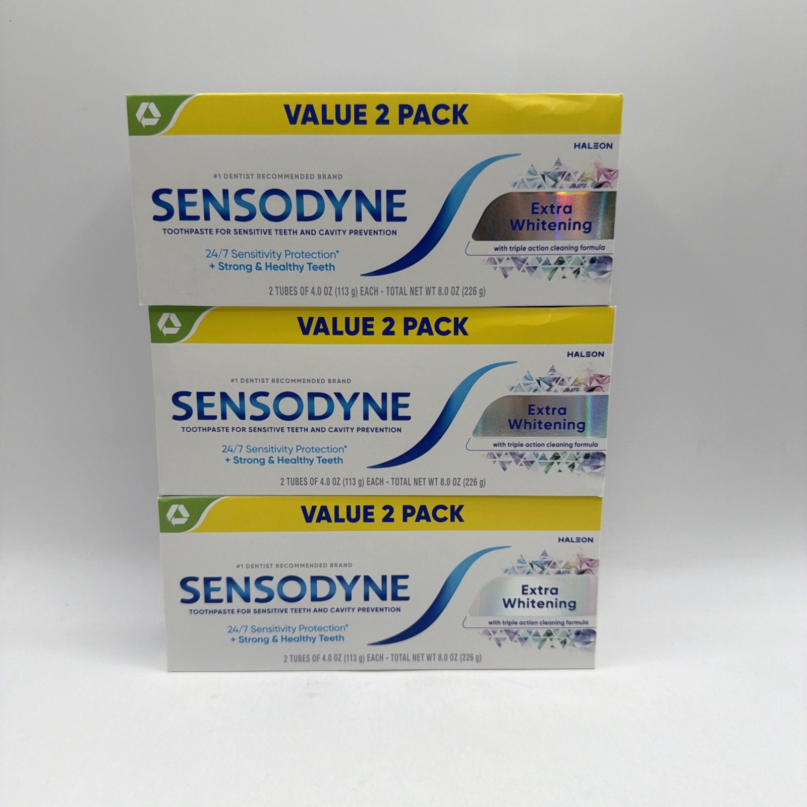 Sensodyne Extra Whitening 24/7 Toothpaste for Sensitive Teeth 4oz 6 Tubes