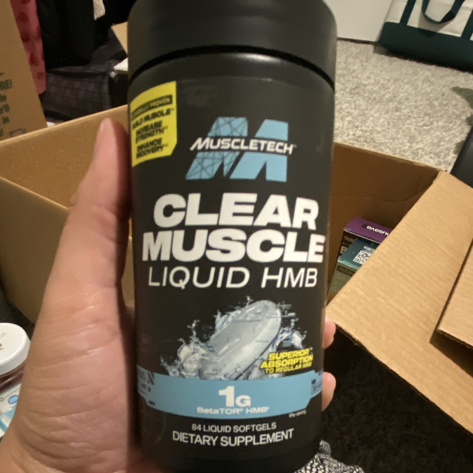 MuscleTech Clear Muscle Liquid HMB 1 g BetaTOR Softgels 84 Ct Muscle Health