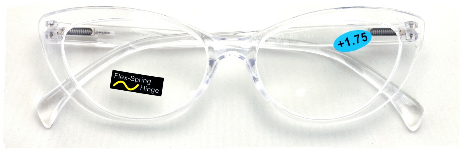 Cateye Transparent Clear Reading Glasses – Sexy Female Readers – Spring Hinge