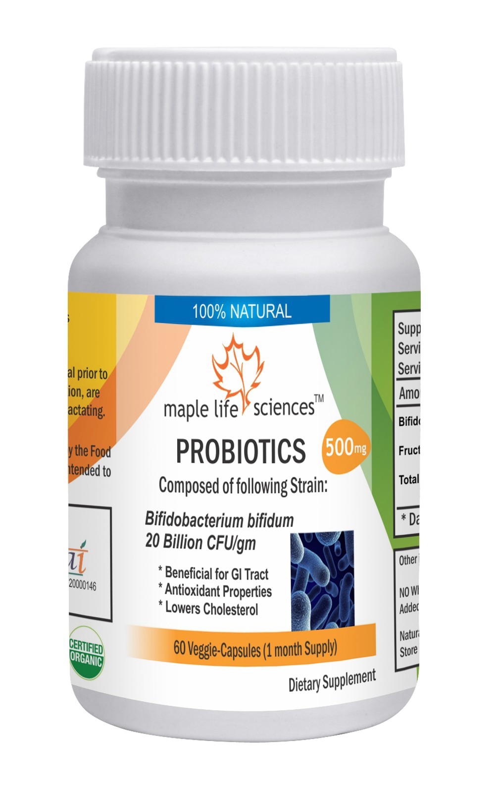 Probiotic blend of Bifidobacterium bifidum 20 Billion CFU/GRAM Capsules 13