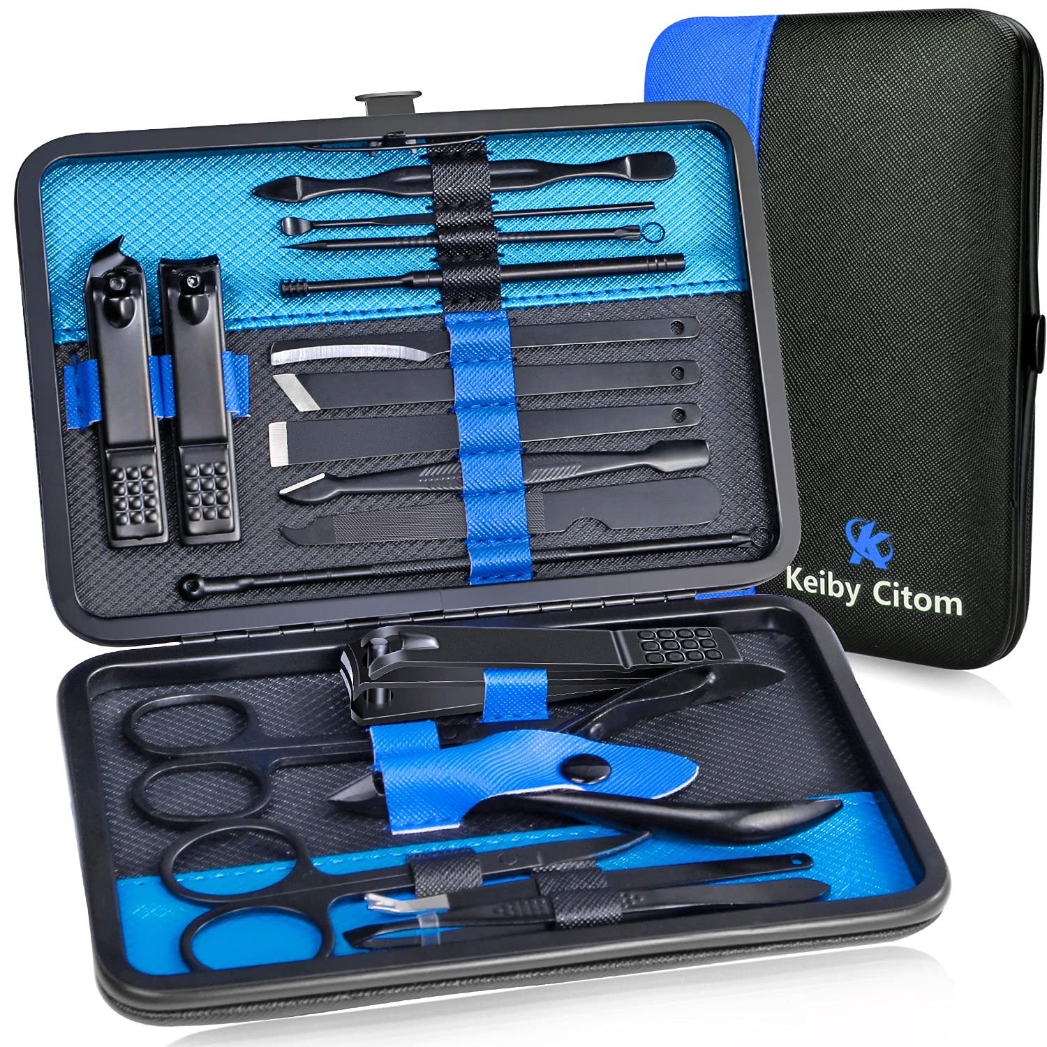18-Piece Professional Stainless Steel Nail Clipper Grooming Kit – Luxurious Case