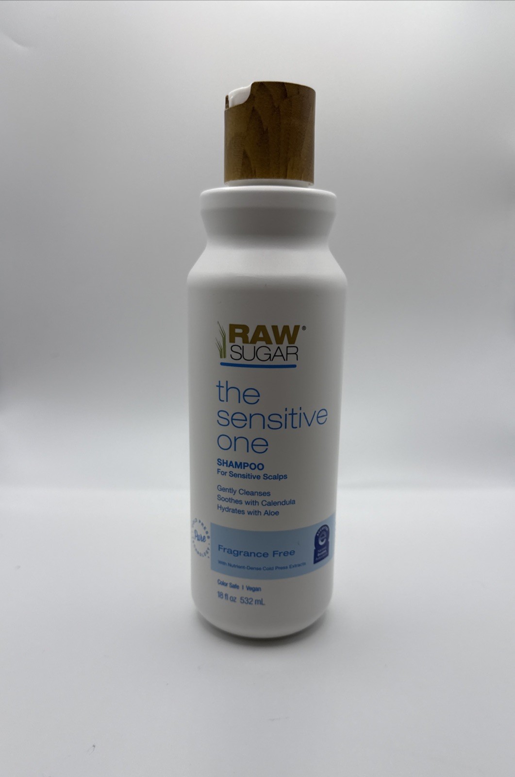 Raw Sugar The Sensitive One Shampoo Fragrance Free 18oz 2 Pack NEW