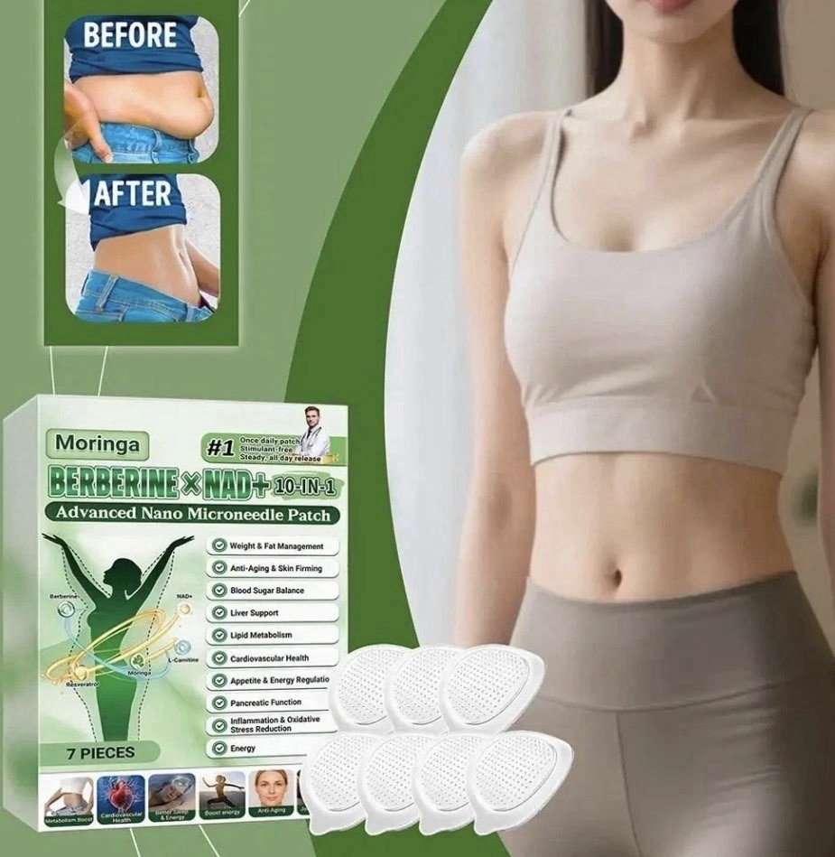 Moringa 10-in-1 NAD+ Berberine Nano Microneedle Patch 7pcs Weight Mgmt