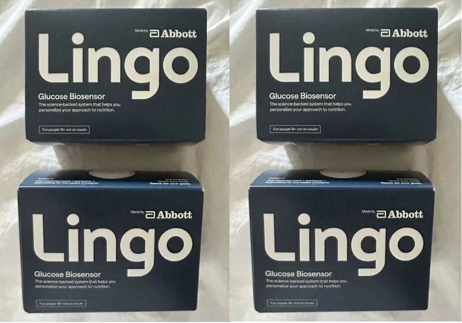 4 Lingo Continuous Glucose Biosensor Monitor (CGM) by Abbott – New Sealed