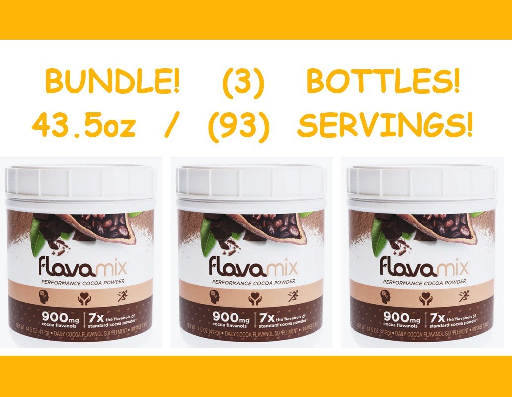 BUNDLE! (3) FlavaMix Performance Cocoa Powder 900mg 43.5oz BB 11/2027