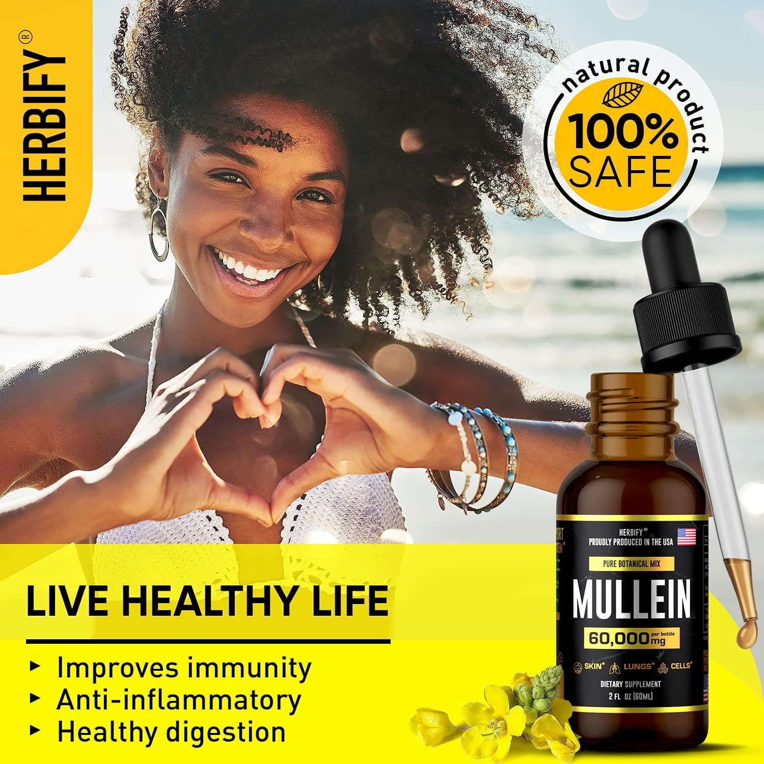 Powerful Mullein Drops – Lung Cleanse & Immune Support – 4 Oz