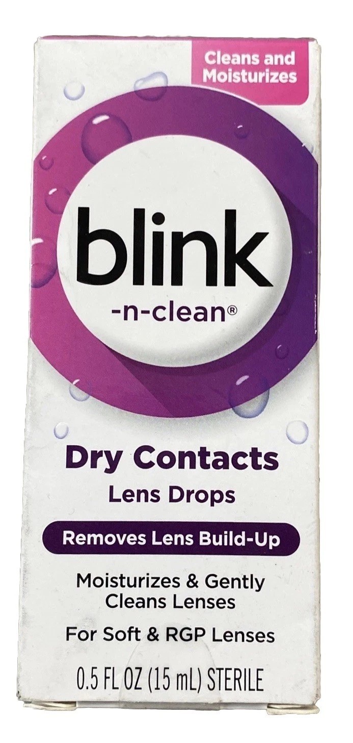 Blink N Clean Lens Drops For Soft & Rgp Lenses 0.5 Fluid Ounces Exp 8/2027+