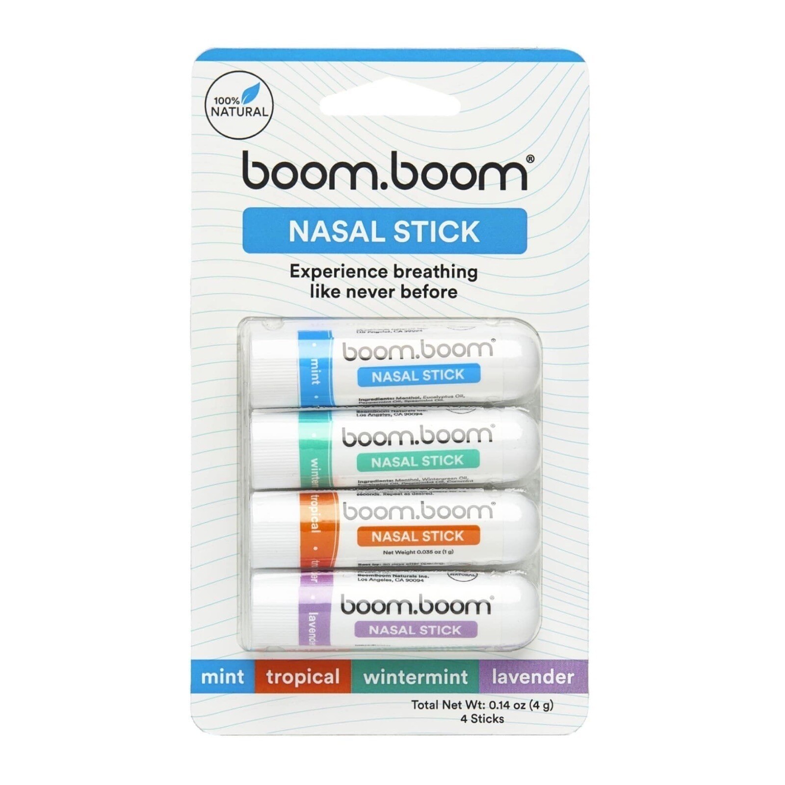 USPS Assorted Nasal Sticks 4 Count Natural Aroma Boost Focus & Easy Breathing