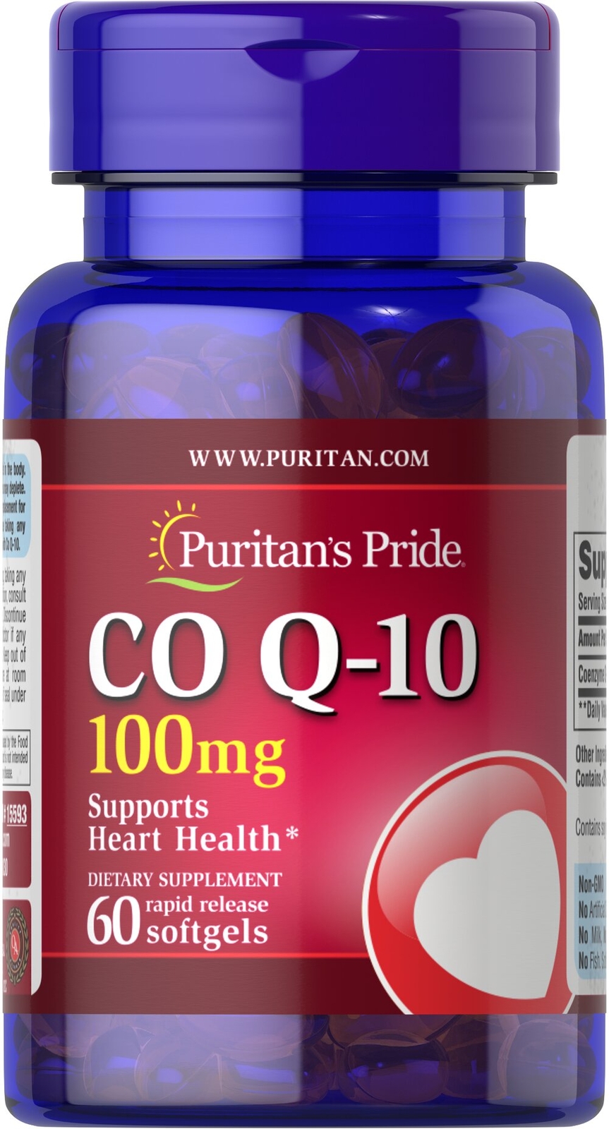 Puritan’s Pride Q-SORB Co Q-10 100 mg – 60 Rapid Release Softgels