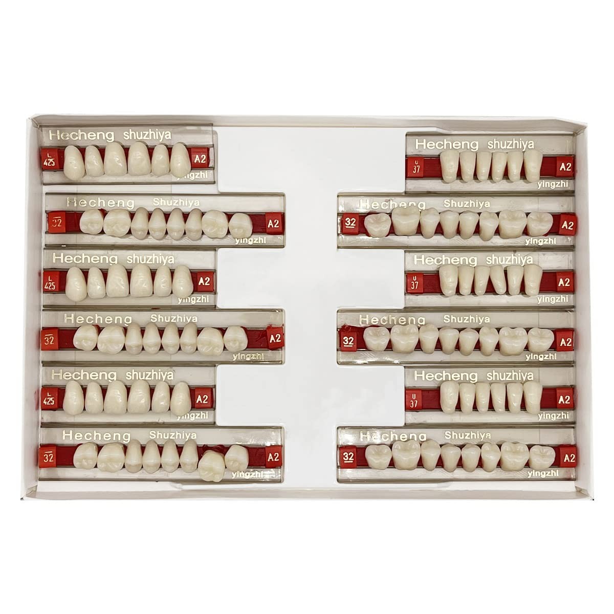 84 Piezas de Dientes Postizos Acrílicos, 3 Sets de Dientes Sintéticos, A2