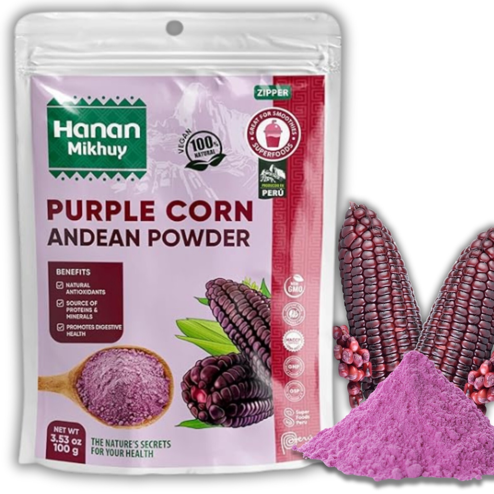 Maiz Morado 100% Natural Purple Corn Powder – Digestive Health & Vitality – Peru