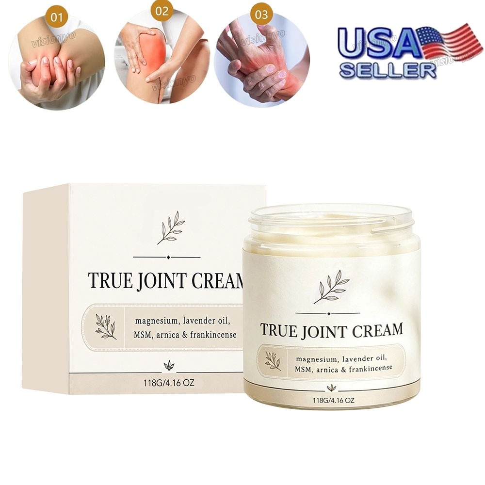1-5Box Organics True Joint Cream, Moisturizing Massage Cream for Body Joints 4oz