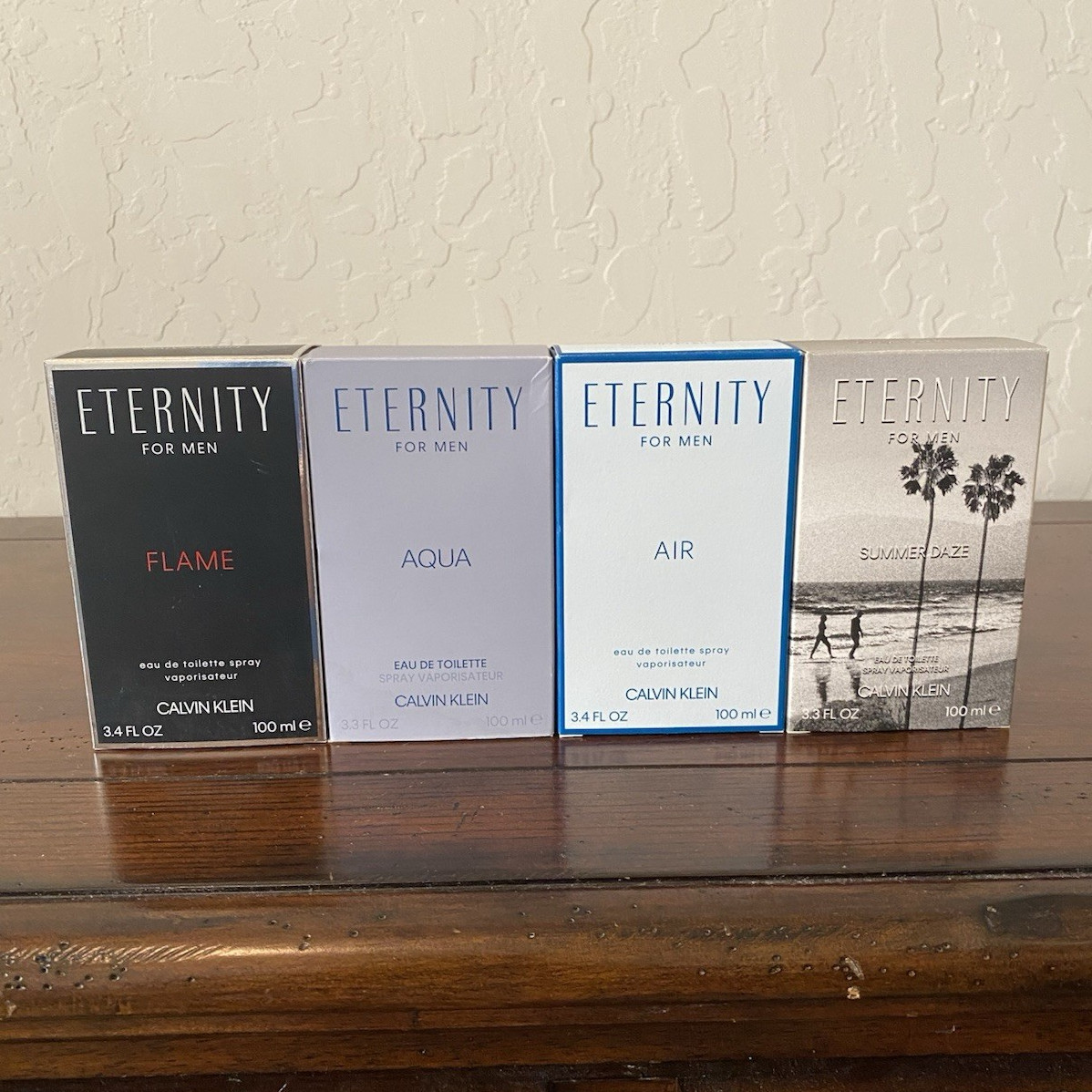 Calvin Klein Eternity for Men EDT Spray 3.4 fl oz Flame Aqua Air Summer Daze.