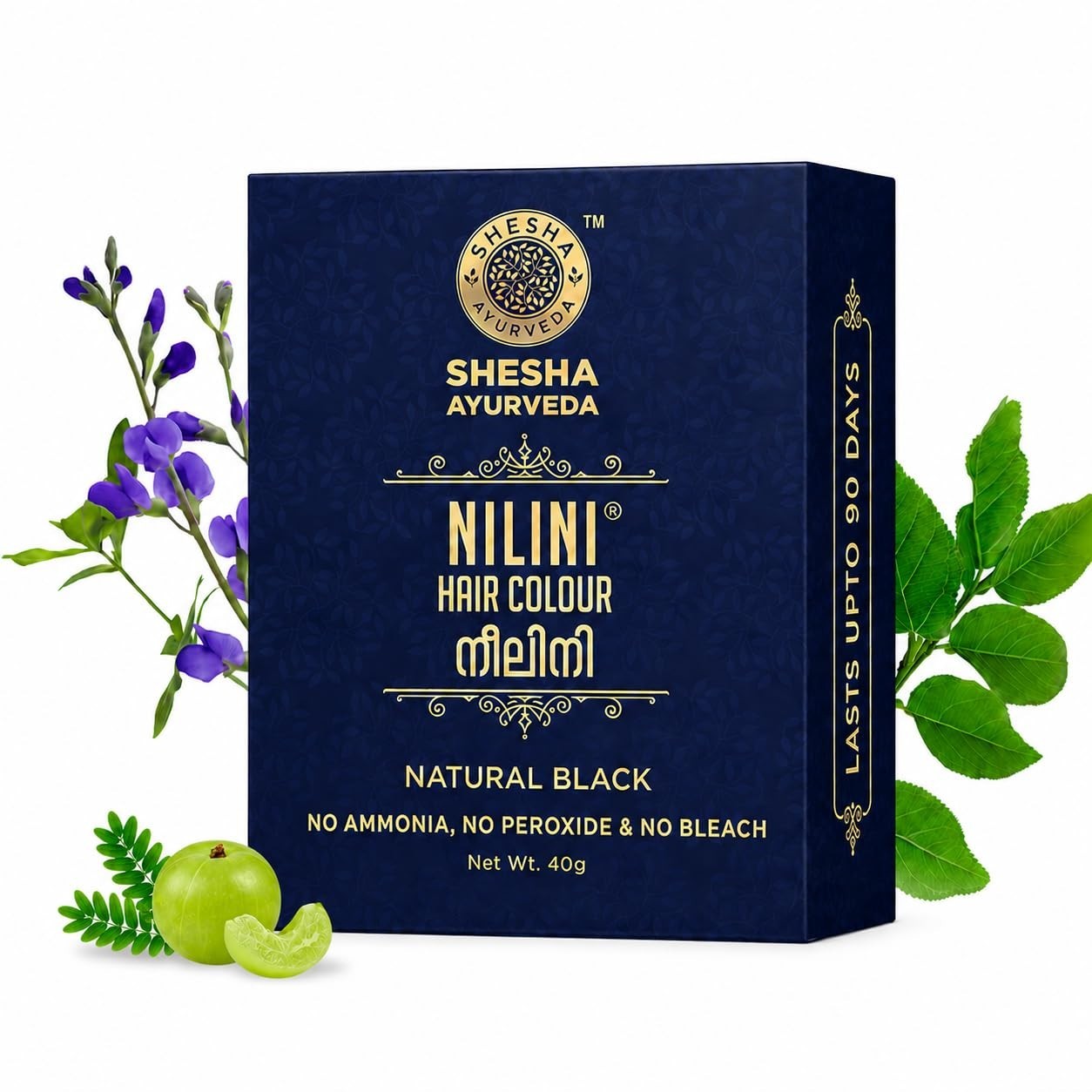 SHESHA AYURVEDA Nilini Hair Colour -Ayurvedic, Ammonia,,Natural Black Colour 40g