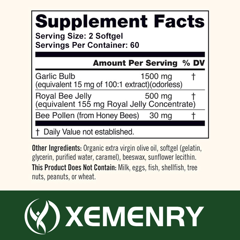 Odorless Garlic 1500mg – Heart & Circulatory Health Cholesterol Levels Support