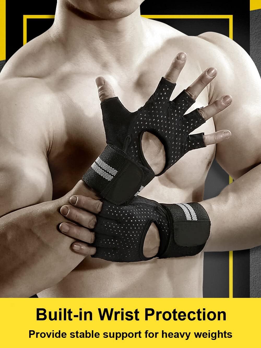 Workout Gloves Weight Lifting Gloves With Wrist Support Gym Fitness Men & Women